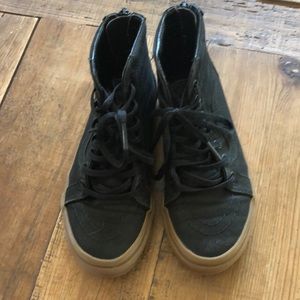 Kids Vans size 13 black high top with gum soles